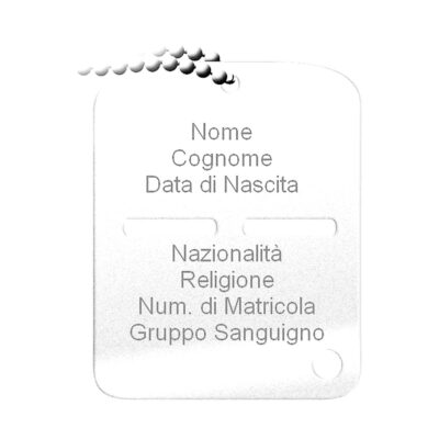 Piastrina Militare Esercito Italiano