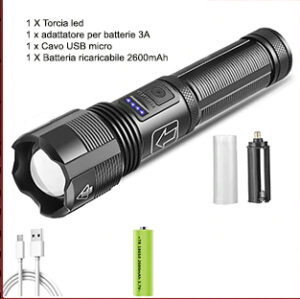 TORCIA RICARICABILE USB