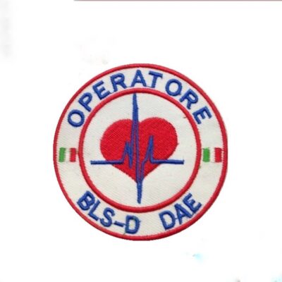 Patch Toppa Ricamata Bianca OPERATORE BLS-D