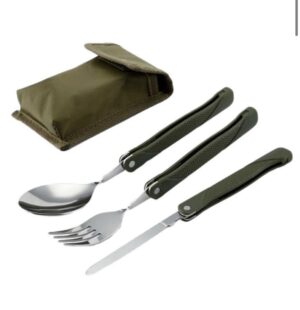 SET POSATE PIEGHEVOLI PER CAMPEGGIO ESCURSIONISMO DA VIAGGIO VERDE fosco