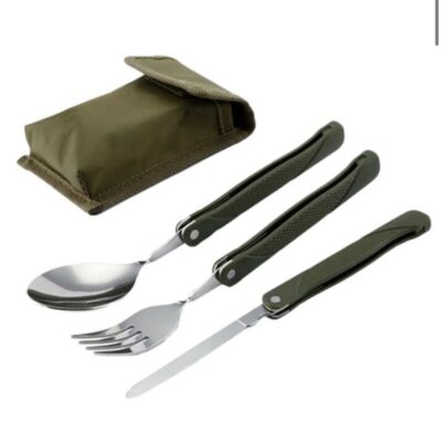 SET POSATE PIEGHEVOLI PER CAMPEGGIO ESCURSIONISMO DA VIAGGIO VERDE fosco
